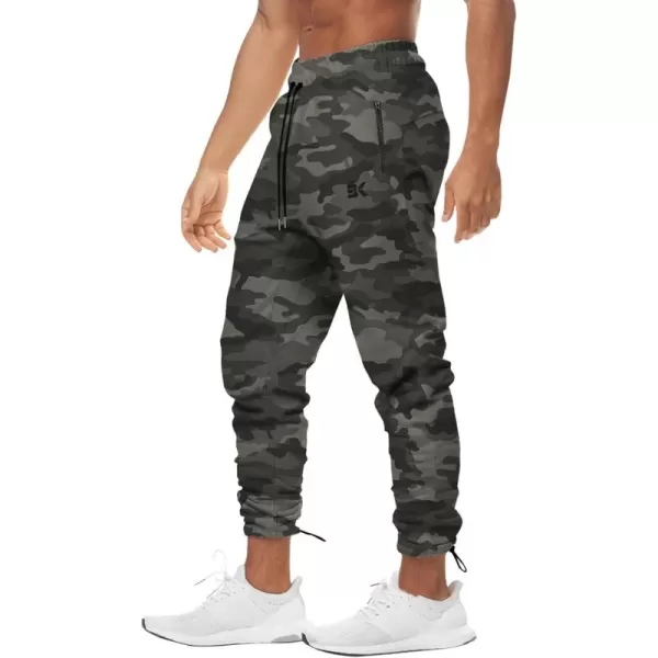 BROKIG Mens Ankle Cords Workout Jogger Pants, Slim Fit Gym Joggers Athletic Sweatpants for Men with Zipper Pockets