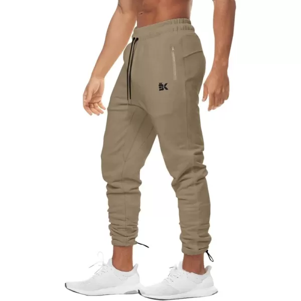 BROKIG Mens Ankle Cords Workout Jogger Pants, Slim Fit Gym Joggers Athletic Sweatpants for Men with Zipper Pockets