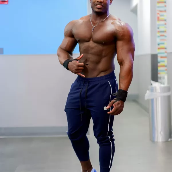 BROKIG Mens Crest Athletic Sweatpants Gym Jogger Pants Workout Training Track Pants with Zip Pockets