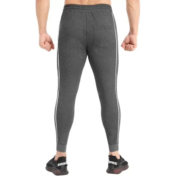BROKIG Mens Crest Athletic Sweatpants Gym Jogger Pants Workout Training Track Pants with Zip Pockets