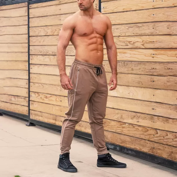 BROKIG Mens Crest Athletic Sweatpants Gym Jogger Pants Workout Training Track Pants with Zip Pockets