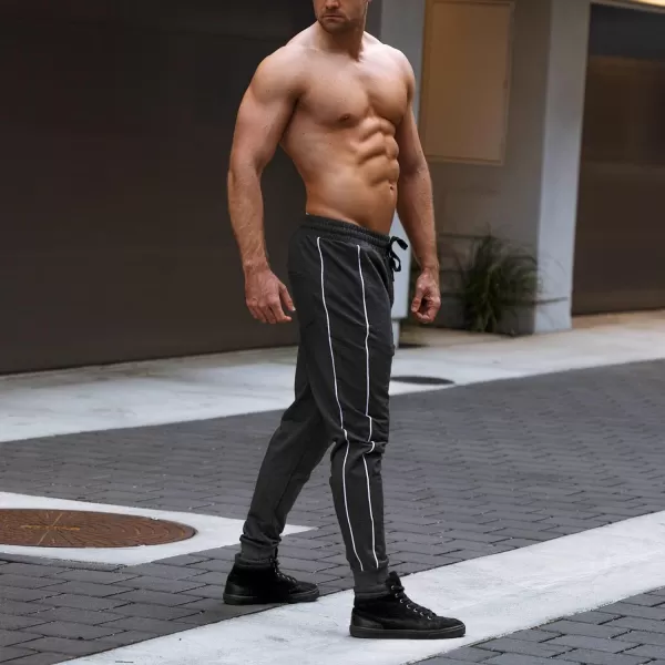 BROKIG Mens Crest Athletic Sweatpants Gym Jogger Pants Workout Training Track Pants with Zip Pockets