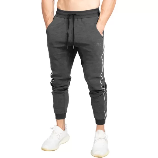 BROKIG Mens Crest Athletic Sweatpants Gym Jogger Pants Workout Training Track Pants with Zip Pockets