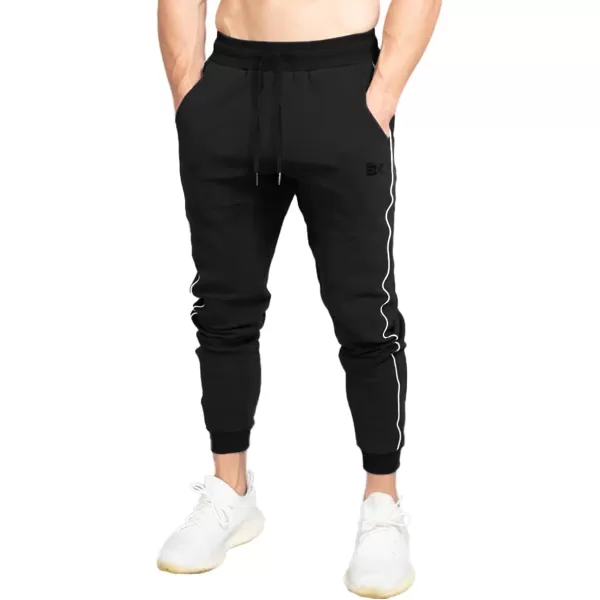 BROKIG Mens Crest Athletic Sweatpants Gym Jogger Pants Workout Training Track Pants with Zip Pockets