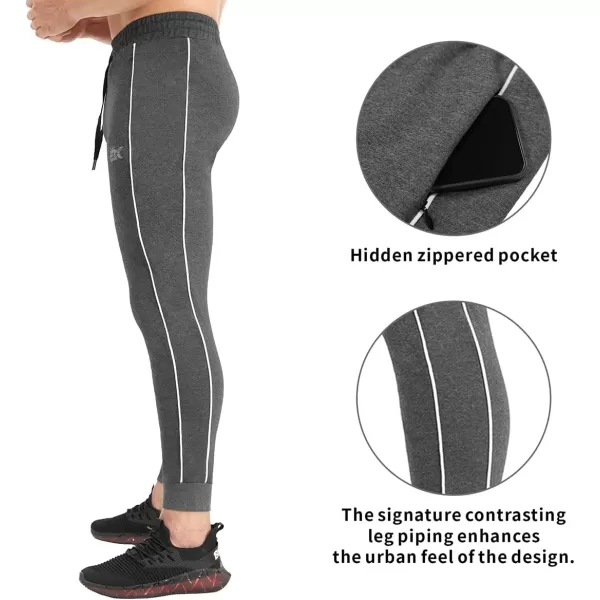 BROKIG Mens Crest Athletic Sweatpants Gym Jogger Pants Workout Training Track Pants with Zip Pockets