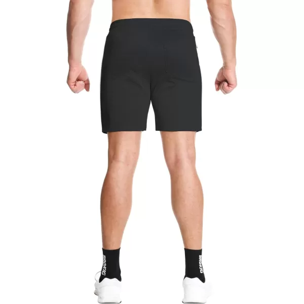 BROKIG Mens Inzip Athletic Workout Shorts,Stretch Lounge Casual Shorts Basketball Running Gym Shorts with Zipper Pockets
