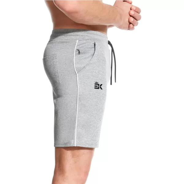 BROKIG Mens Inzip Athletic Workout Shorts,Stretch Lounge Casual Shorts Basketball Running Gym Shorts with Zipper Pockets
