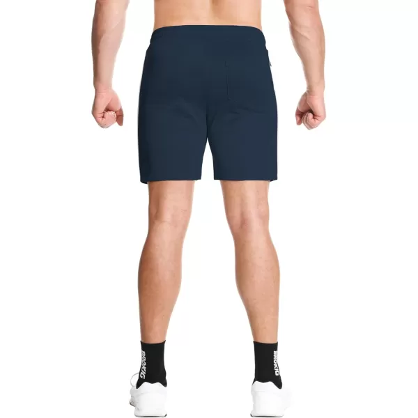 BROKIG Mens Inzip Athletic Workout Shorts,Stretch Lounge Casual Shorts Basketball Running Gym Shorts with Zipper Pockets
