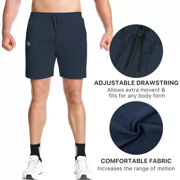 BROKIG Mens Inzip Athletic Workout Shorts,Stretch Lounge Casual Shorts Basketball Running Gym Shorts with Zipper Pockets