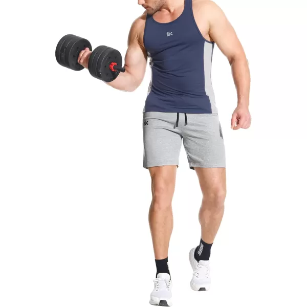 BROKIG Mens Inzip Athletic Workout Shorts,Stretch Lounge Casual Shorts Basketball Running Gym Shorts with Zipper Pockets