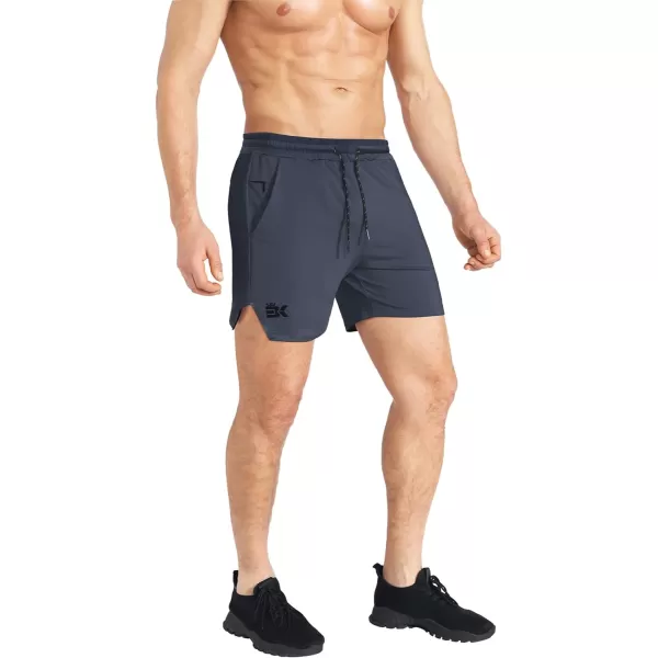 BROKIG Mens Inzip Lightweight Gym Workout Shorts, Athletic Short Shorts Running Bodybuilding Fitted Shorts Zipper Pockets