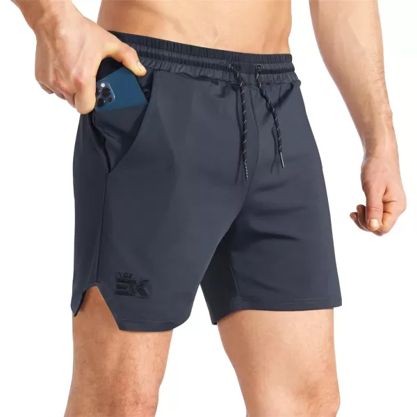 BROKIG Mens Inzip Lightweight Gym Workout Shorts, Athletic Short Shorts Running Bodybuilding Fitted Shorts Zipper Pockets