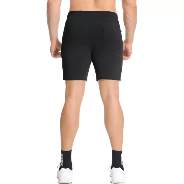 imageBROKIG Mens Airstretch Gym Shorts5 Inch Slim Fit Running Exercise Athletic Workout Shorts for Men with Zipper PocketsBlackoliver Grey
