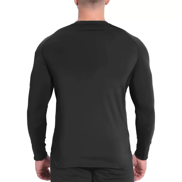 imageBROKIG Mens Armzip Long Sleeve Running Shirts Quick Dry Sun Protection UV UPF 50 Jogging T Shirts Zip Pocket Gym WorkoutBlack
