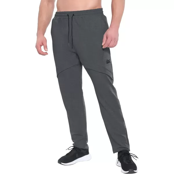 imageBROKIG Mens Inmesh Sweatpants Open Bottom Cotton Athletic Workout Pants Drawstring Casual Gym Joggers with PocketsBlackdark Gray