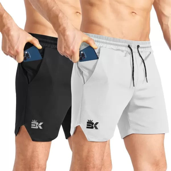 imageBROKIG Mens Inzip Lightweight Gym Workout Shorts Athletic Short Shorts Fitted Lifting Shorts with Zipper PocketsBlacklight Gray