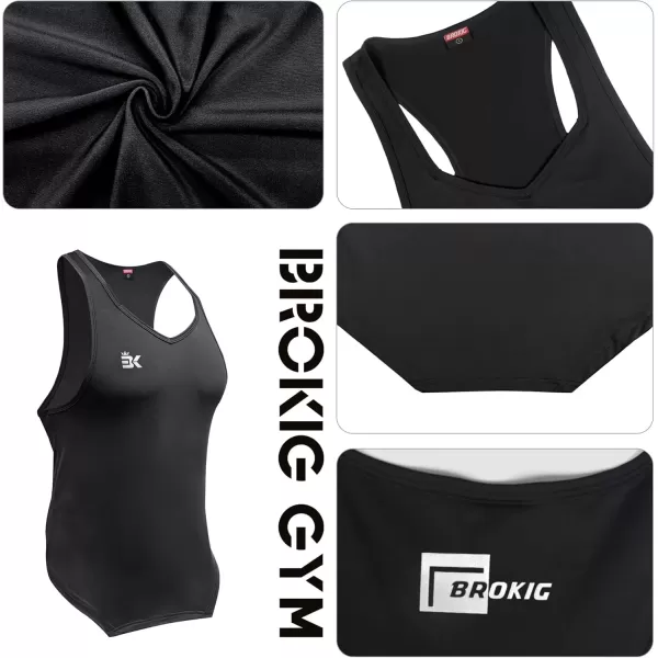 imageBROKIG Mens Irregular Gym Workout Stringer Tanks Bodybuilding Athletic Training Tank Top UPF 40 Muscle Tank SleevelessBlack
