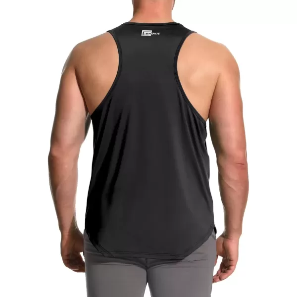 imageBROKIG Mens Irregular Gym Workout Stringer Tanks Bodybuilding Athletic Training Tank Top UPF 40 Muscle Tank SleevelessBlack