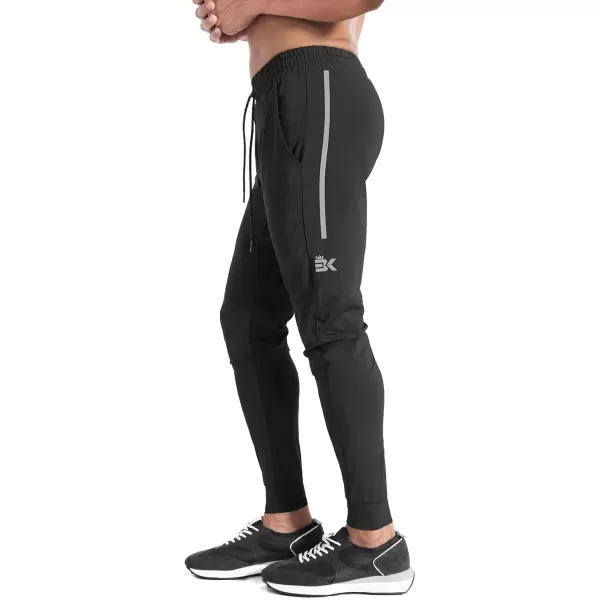 imageBROKIG Mens Lightweight Athletic Gym Jogger Pants Stretch Quick Dry Workout Running Sweat Pants with Zipper PocketsBlackdary Grayarmy Green