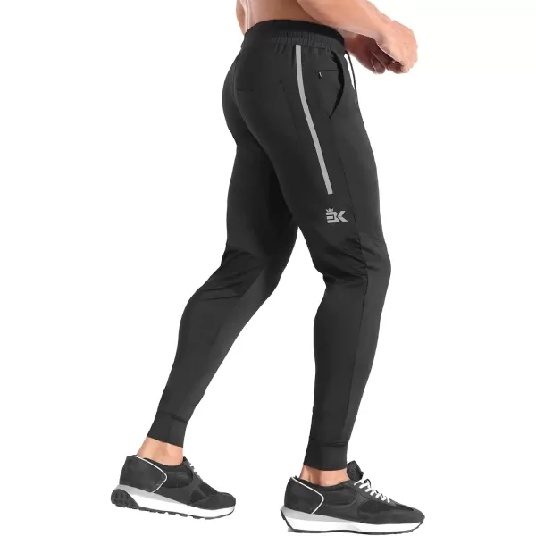 imageBROKIG Mens Lightweight Athletic Gym Jogger Pants Stretch Quick Dry Workout Running Sweat Pants with Zipper PocketsBlackdary Grayarmy Green