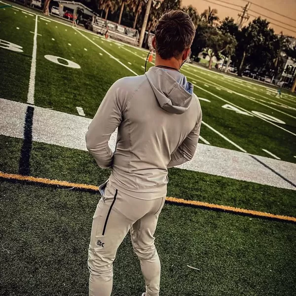 imageBROKIG Mens Lightweight Athletic Gym Jogger Pants Stretch Quick Dry Workout Running Sweat Pants with Zipper PocketsLight Gray