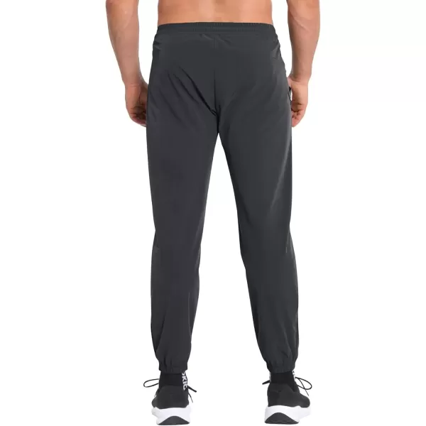 imageBROKIG Mens TrianLoop Gym JoggersMen Lightweight Athletic Workout SweatpantsCasual Fit Sport Track Pants Zipper PocketBlackDark Grey