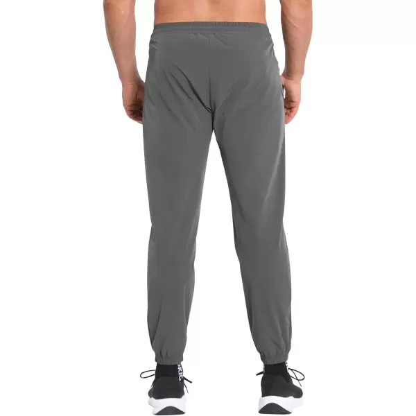 imageBROKIG Mens TrianLoop Gym JoggersMen Lightweight Athletic Workout SweatpantsCasual Fit Sport Track Pants Zipper PocketDark Grey
