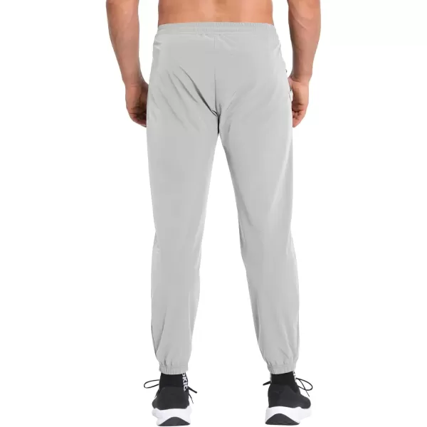 imageBROKIG Mens TrianLoop Gym JoggersMen Lightweight Athletic Workout SweatpantsCasual Fit Sport Track Pants Zipper PocketLight Grey