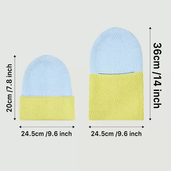 imageBROKIG Skull Cap 2 in 1 Black Balaclava Ski Mask Winter Balaclava Mask Warm Face Mask and Beanie Hats for Men HeadwearLight Bluelight Green