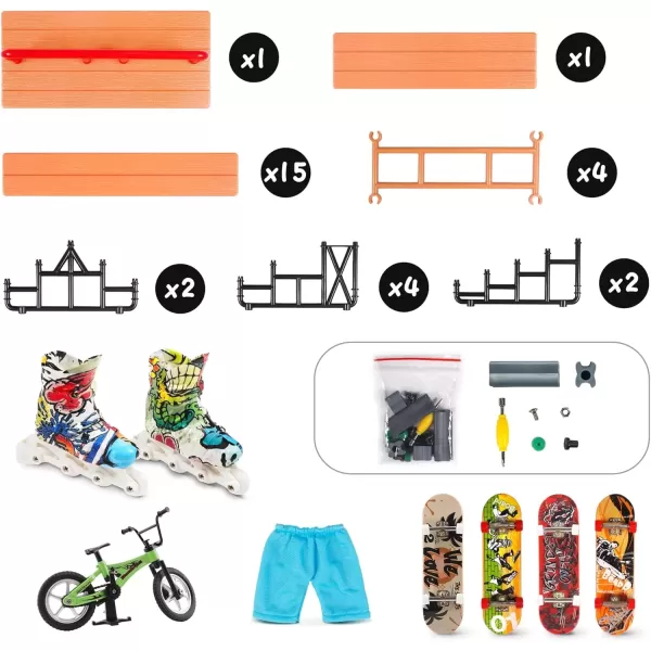 imageBROKIG TechToy Finger Skateboards Park for KidsMini Fingerboard Skatepark Training Finger Boards Toys Ramp Set Kit Boys Gift HB08Steps B