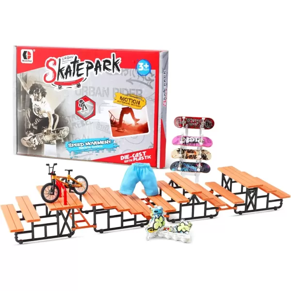 imageBROKIG TechToy Finger Skateboards Park for KidsMini Fingerboard Skatepark Training Finger Boards Toys Ramp Set Kit Boys Gift HB08Steps B