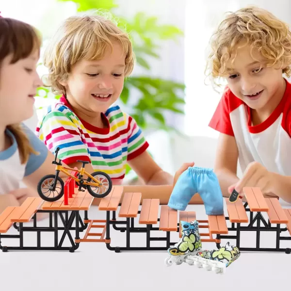 imageBROKIG TechToy Finger Skateboards Park for KidsMini Fingerboard Skatepark Training Finger Boards Toys Ramp Set Kit Boys Gift HB08Steps B
