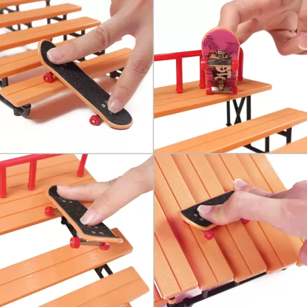 imageBROKIG TechToy Finger Skateboards Park for KidsMini Fingerboard Skatepark Training Finger Boards Toys Ramp Set Kit Boys Gift HB08Steps a