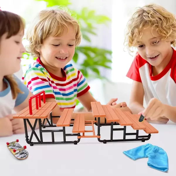 imageBROKIG TechToy Finger Skateboards Park for KidsMini Fingerboard Skatepark Training Finger Boards Toys Ramp Set Kit Boys Gift HB08Steps a