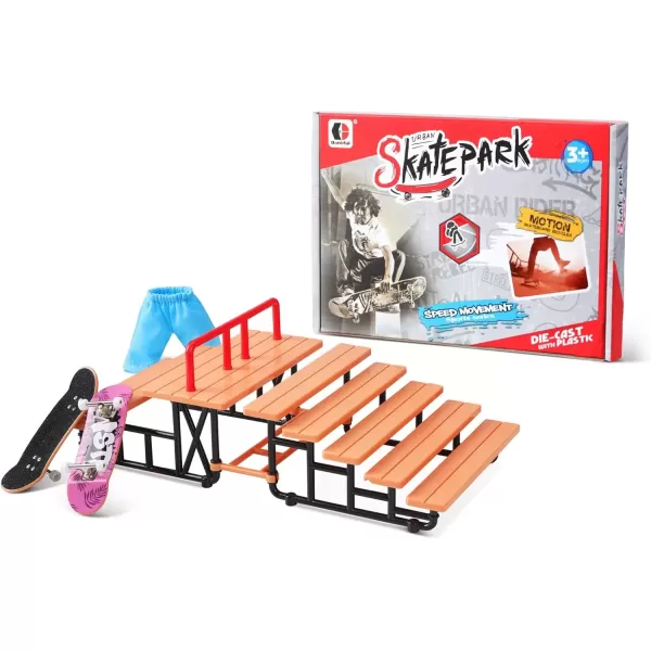 imageBROKIG TechToy Finger Skateboards Park for KidsMini Fingerboard Skatepark Training Finger Boards Toys Ramp Set Kit Boys Gift HB08Steps a