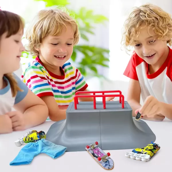 imageBROKIG TechToy Finger Skateboards Park for KidsMini Fingerboard Skatepark Training Finger Boards Toys Ramp Set Kit Boys Gift HB08Upgrade B