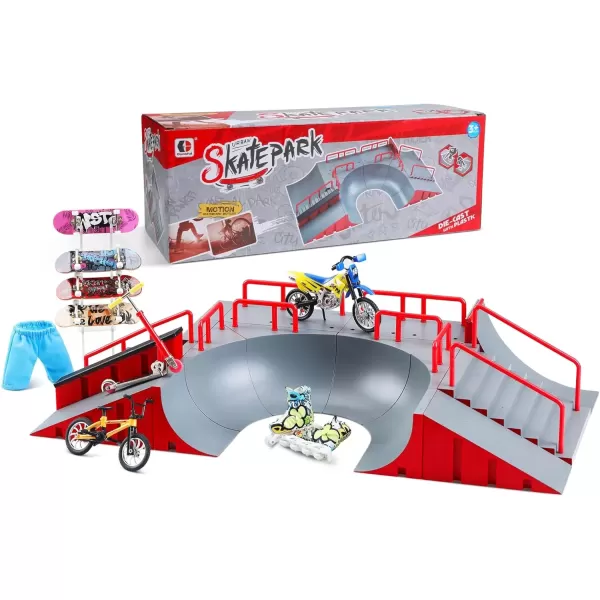 imageBROKIG TechToy Finger Skateboards Park for KidsMini Fingerboard Skatepark Training Finger Boards Toys Ramp Set Kit Boys Gift HB08Upgrade C