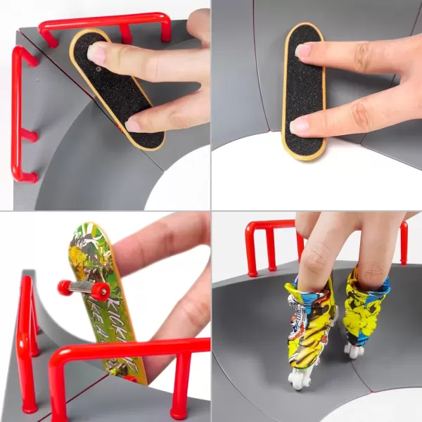 imageBROKIG TechToy Finger Skateboards Park for KidsMini Fingerboard Skatepark Training Finger Boards Toys Ramp Set Kit Boys Gift HB08Upgrade a