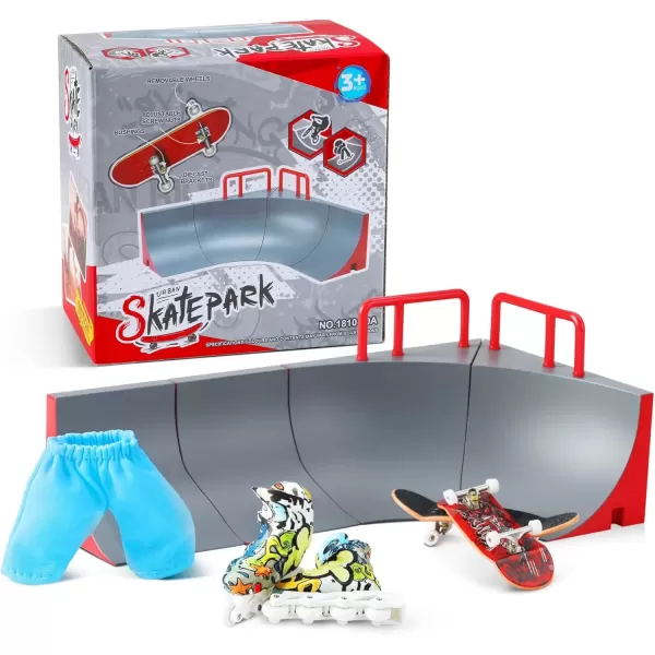 imageBROKIG TechToy Finger Skateboards Park for KidsMini Fingerboard Skatepark Training Finger Boards Toys Ramp Set Kit Boys Gift HB08Upgrade a