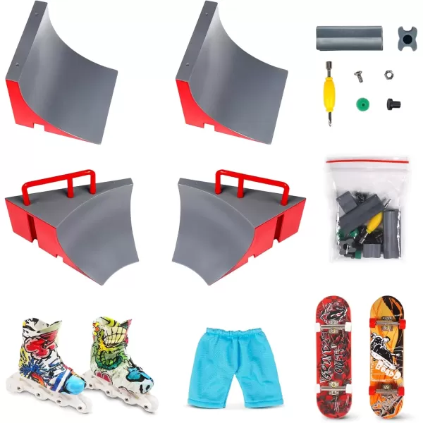 imageBROKIG TechToy Finger Skateboards Park for KidsMini Fingerboard Skatepark Training Finger Boards Toys Ramp Set Kit Boys Gift HB08Upgrade a
