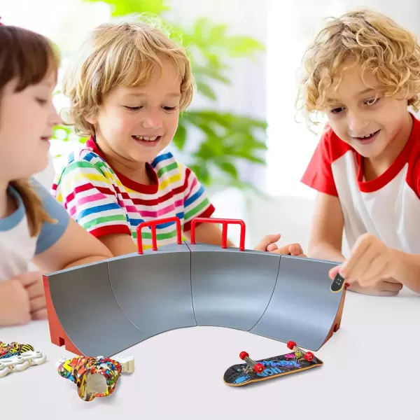 imageBROKIG TechToy Finger Skateboards Park for KidsMini Fingerboard Skatepark Training Finger Boards Toys Ramp Set Kit Boys Gift HB08Upgrade a
