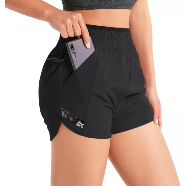 imageBROKIG Womens 175quot Xelas Petite Shorts Gym High Waisted Athletic snug fit Lightweight Quick Dry Workout Shorts with PocketsBlack