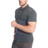 imageBROKIG Mens BREAME Athletic Polo ShirtsQuick Dry Casual Golf Shirt Short Sleeve Polo T Shirt for MenDark Grey