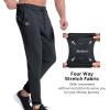 imageBROKIG Mens Hidzip Gym Joggers Pants Lightweight Tapered Athletic Workout Sweatpants Men with Zipper Pocket Jogging SportDark Grey