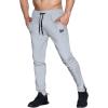 imageBROKIG Mens Leglock Gym Jogger Sweat Pants Ankle ZipWorkout Sweatpants Athletic Tapered Jogging Pants with PocketsLight Gray