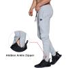 imageBROKIG Mens Leglock Gym Jogger Sweat Pants Ankle ZipWorkout Sweatpants Athletic Tapered Jogging Pants with PocketsLight Gray