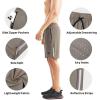imageBROKIG Mens Lightweight Athletic Shorts 7 inch Quick Dry Running Gym Workout Shorts for Men with Zip PocketsBeige
