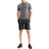 imageBROKIG Mens Lightweight Athletic Shorts 7 inch Quick Dry Running Gym Workout Shorts for Men with Zip PocketsBlack