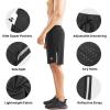 imageBROKIG Mens Lightweight Athletic Shorts 7 inch Quick Dry Running Gym Workout Shorts for Men with Zip PocketsBlack
