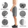 imageBROKIG Mens Lightweight Athletic Shorts 7 inch Quick Dry Running Gym Workout Shorts for Men with Zip PocketsGrey